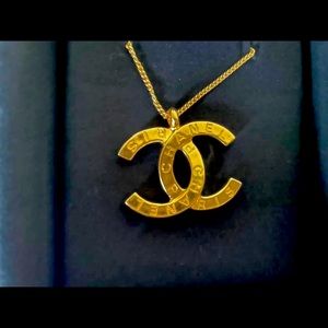SOLD Chanel metal Paris CC pendant necklace